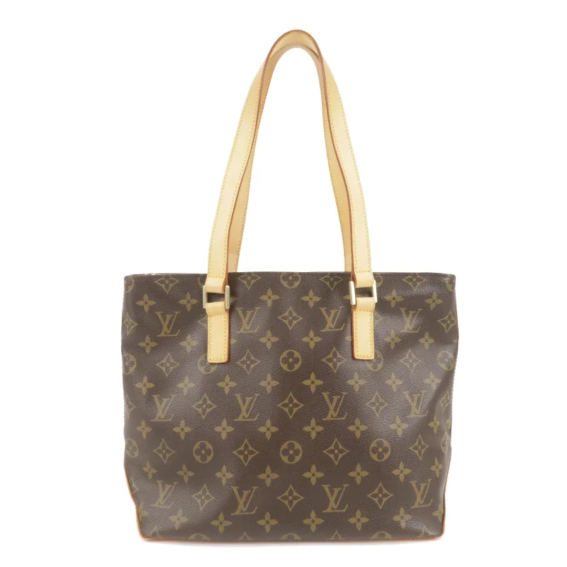 Louis Vuitton bags with a detachable mirror inside for on - the - go touch - upsLouis Vuitton Monogram Cabas Piano Tote Bag Brown M51148