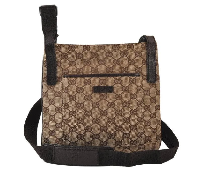 Women Gucci Sylvie bags with a detachable ribbon detailAuthentic GUCCI Shoulder Cross Body Bag GG Canvas Leather 122793 Brown 1203K