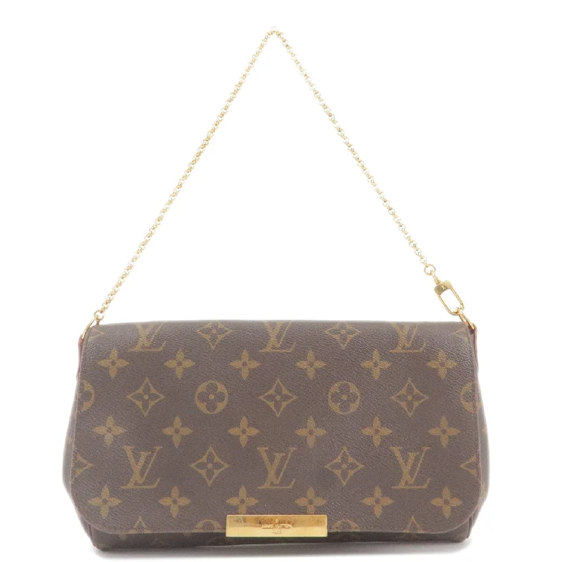 Louis Vuitton handbags with a beaded trim for a touch of glamourLouis Vuitton Monogram Favorite MM Chain Shoulder Bag M40718