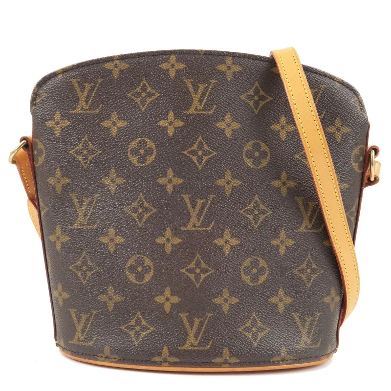 Louis Vuitton handbags with a patent - leather finish for a shiny lookLouis Vuitton Monogram Drouot Cross Body Shoulder Bag M51290