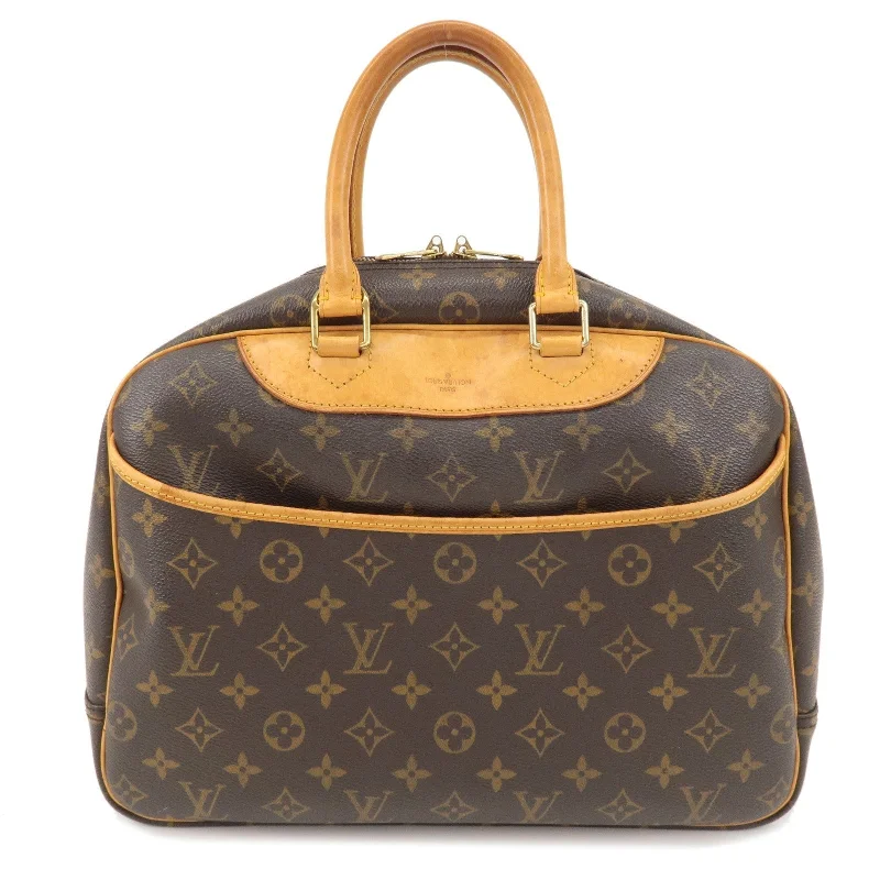 Louis Vuitton crossbody bags with a printed floral pattern for femininityLouis Vuitton Monogram Deauville Hand Bag Brown M47270