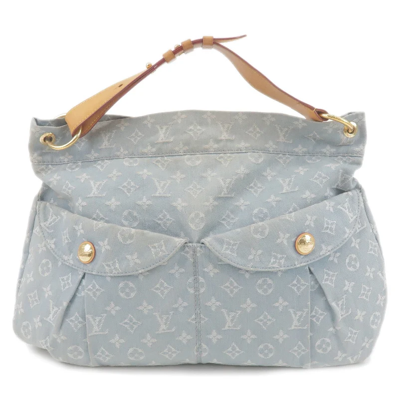 Louis Vuitton bags with a detachable mirror inside for on - the - go touch - upsLouis Vuitton Monogram Denim Daily GM Shoulder Bag M40492