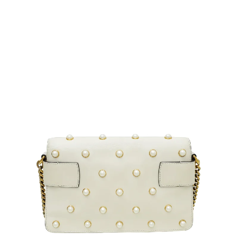 Ladies Gucci Dionysus bags in a pastel colorGucci Cream Pearl Studded Mini Queen Margaret Broadway Shoulder Bag