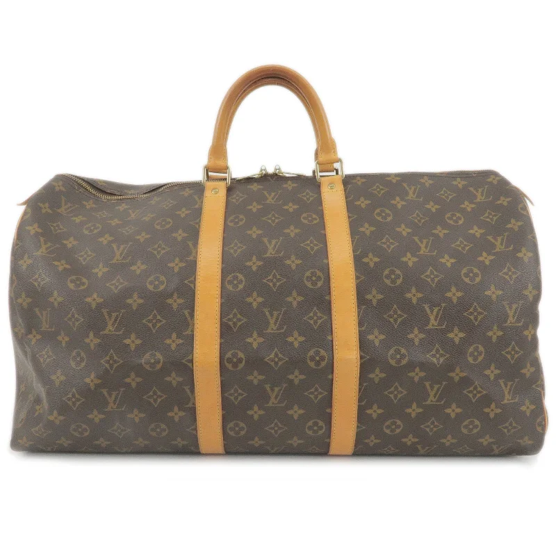 Louis Vuitton handbags with a beaded trim for a touch of glamourLouis Vuitton Monogram Keep All 55 Boston Bag M41424