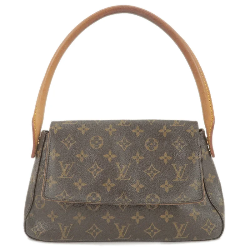 Ladies Louis Vuitton shoulder bags with a single - handle silhouetteLouis Vuitton Monogram Mini Looping Shoulder Bag Hand Bag M51147