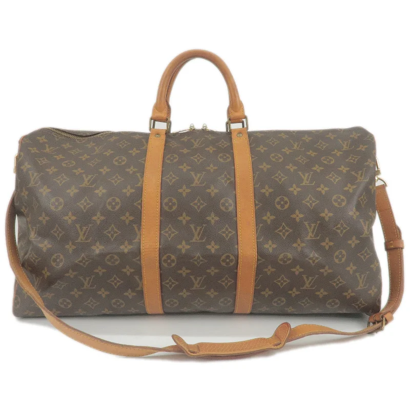 Louis Vuitton crossbody bags with a woven leather strap for textureLouis Vuitton Monogram Keep All Bandouliere 55 Bag M41414