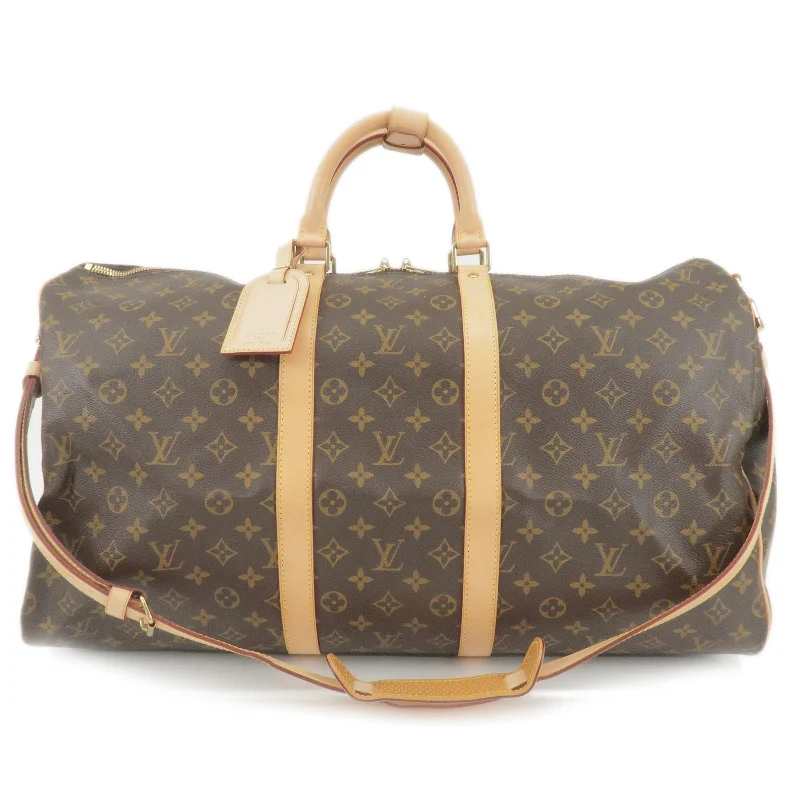 Ladies Louis Vuitton shoulder bags with a single - handle silhouetteLouis Vuitton Monogram Keep All Bandouliere 55 Bag M41414