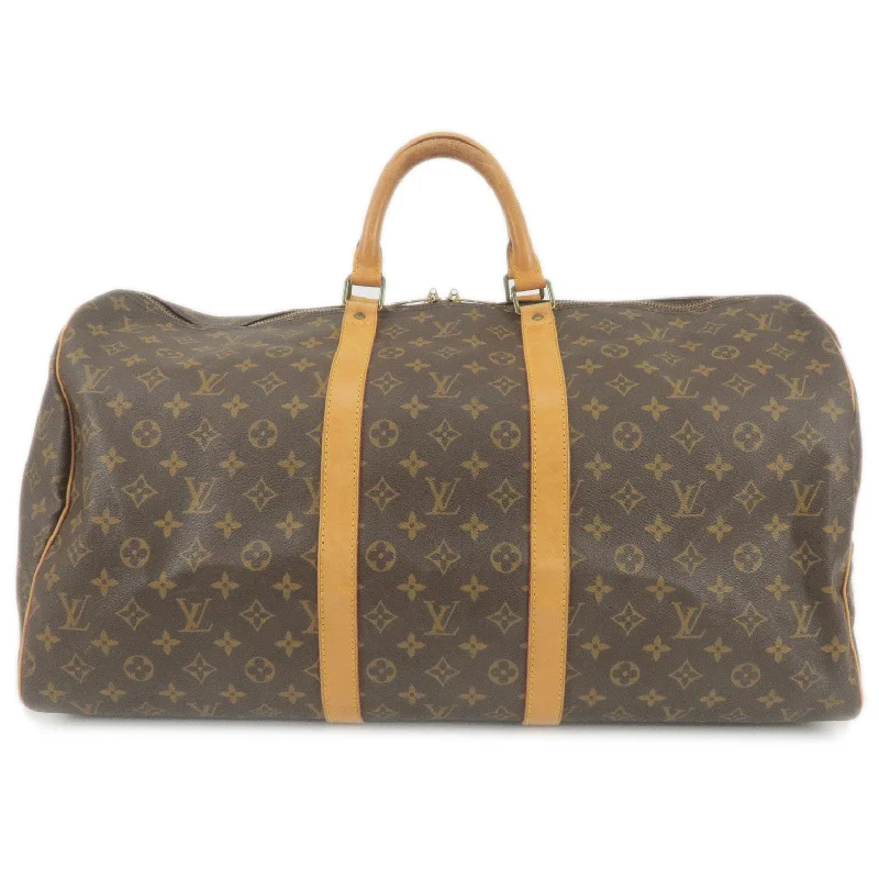 Louis Vuitton bags with a detachable mobile phone holder for convenienceLouis Vuitton Monogram Keep All 55 Boston Bag M41424