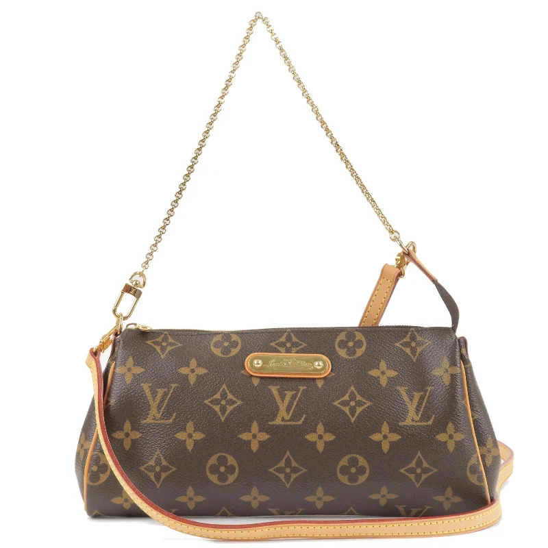 Louis Vuitton bags with a magnetic snap closure for easy accessLouis Vuitton Monogram Eva 2 Way Pouch Shoulder Bag M95567