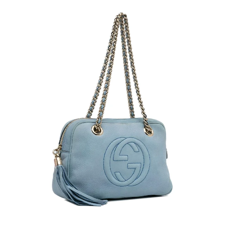 Gucci handbags for women with a back - zip pocketGucci Soho Chain Shoulder Bag (SHG-kIqnR7)