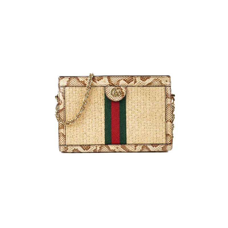 Gucci tote bags for women with a water - resistant coatingGucci Ophidia Raffia Snakeskin Bag