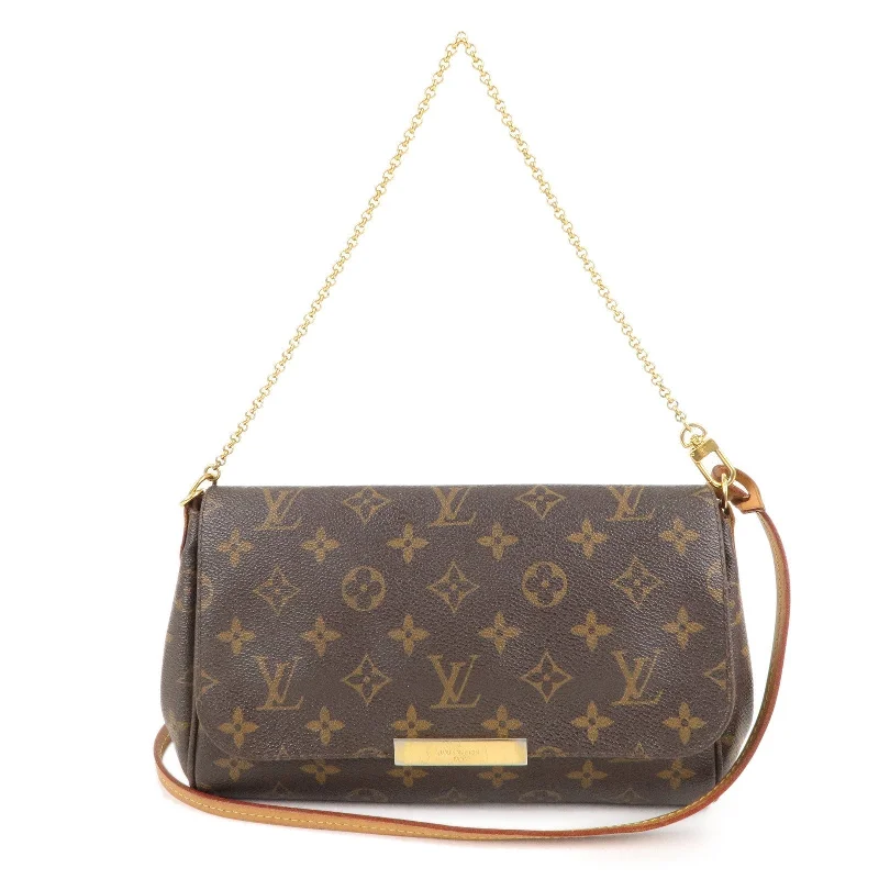 Louis Vuitton bags with a snap - button closure and a decorative charm for styleLouis Vuitton Monogram Favorite MM 2Way Shoulder Bag  Hand Bag M40718