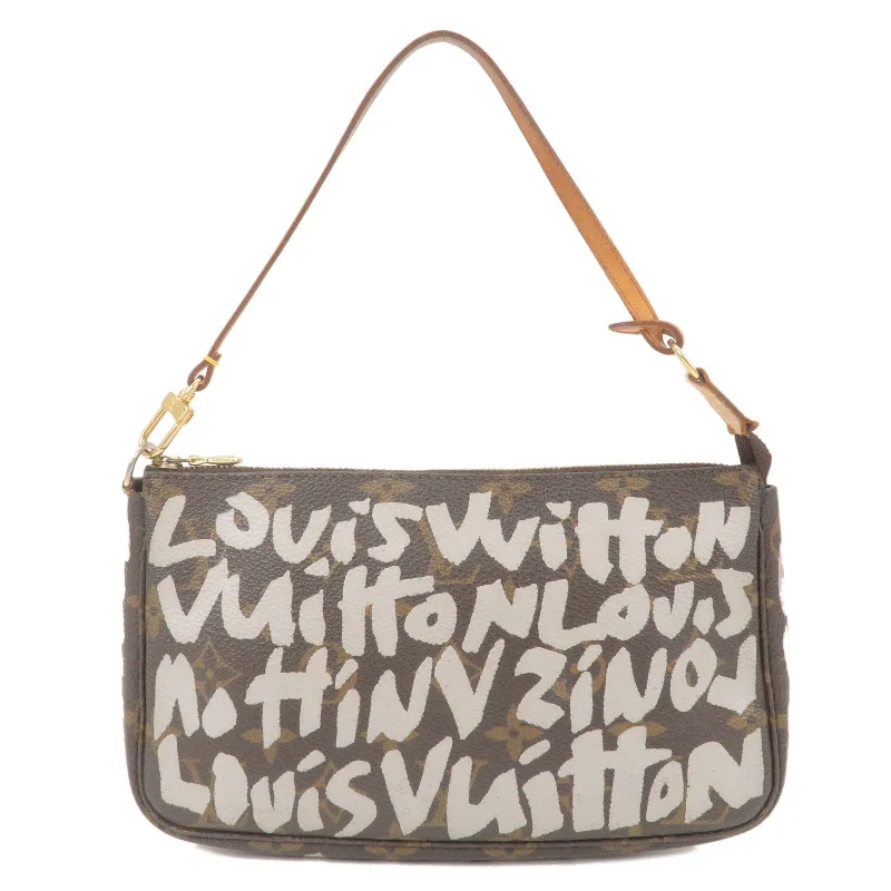 Louis Vuitton crossbody bags with a printed floral pattern for femininityLouis Vuitton Monogram Graffiti Pochette Accessoires M92192