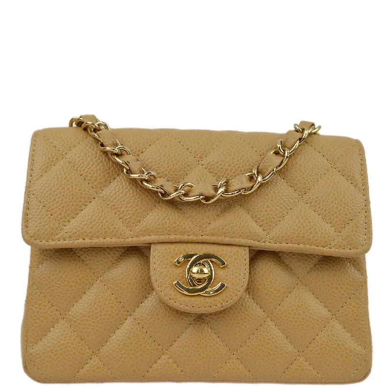 Chanel bags sale 2025Chanel Beige Caviar Mini Classic Square Flap Shoulder Bag 17