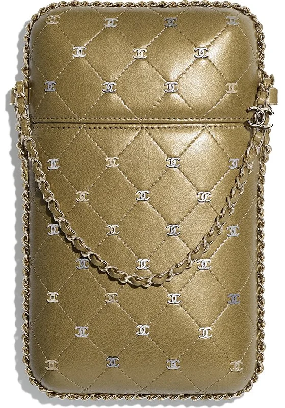 Chanel Luxury Handbag for High - End EventsCHANEL CC QUILTED DIAMOND BAG/PHONE CASE WITH CHAIN