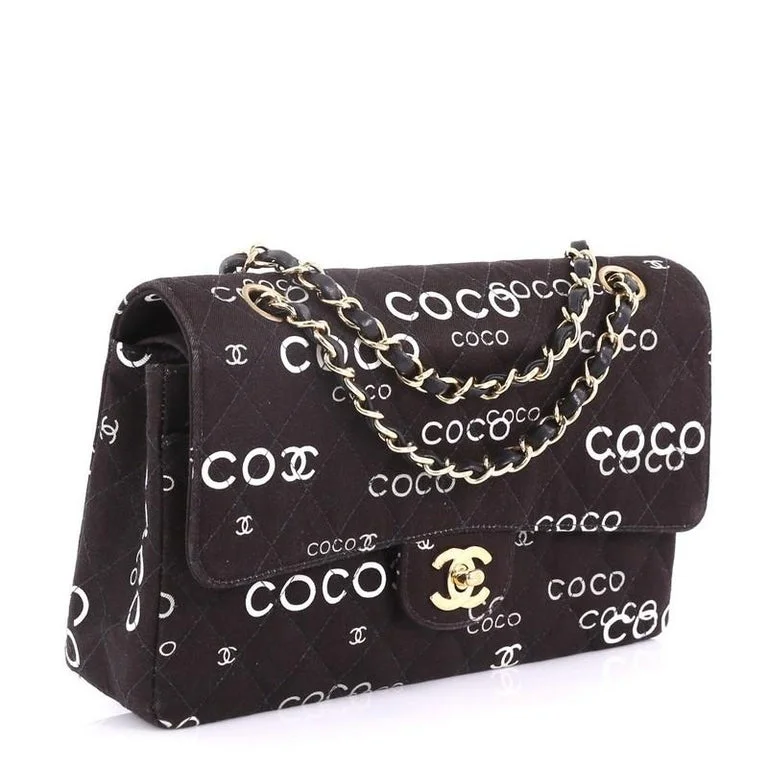 Chanel Black Handbag for Business MeetingsCHANEL Classic COCO Print Double Flap Bag