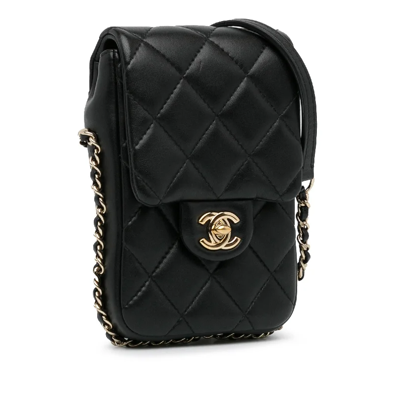 Chanel bags for a polished and professional appearanceChanel Lambskin My Precious Phone Case Flap (lI6AjS)