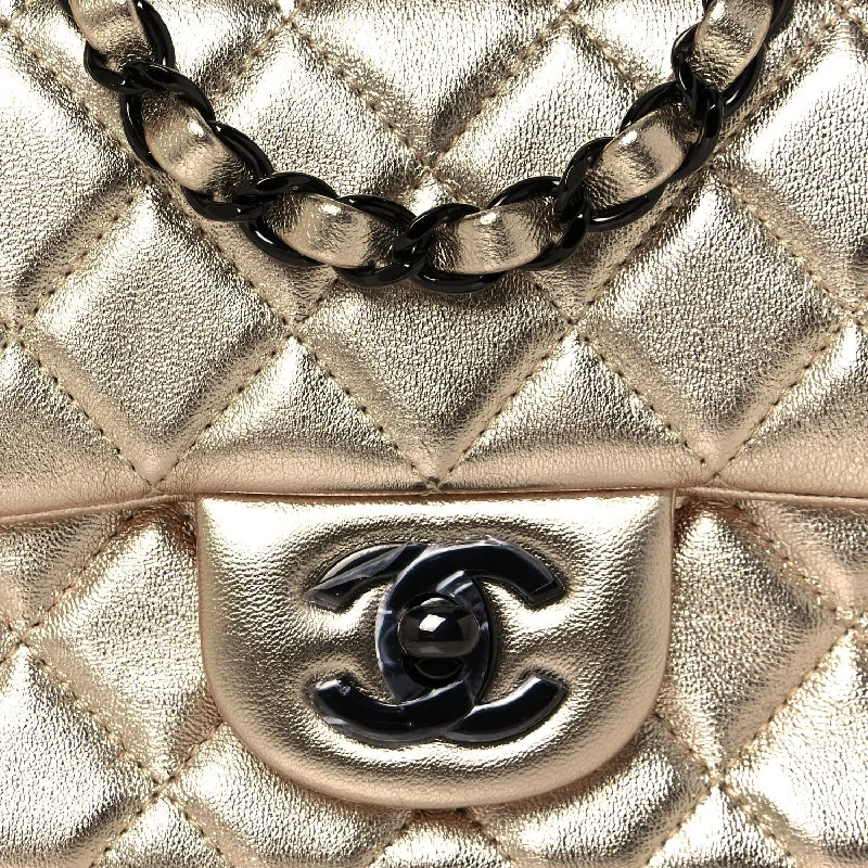 Chanel Small Crossbody Bag for TravelCHANEL Metallic Lambskin Quilted Double Flap Bag