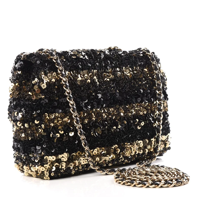 Chanel Classic Flap Bag for Evening PartyCHANEL Sequin Classic Mini Flap Bag