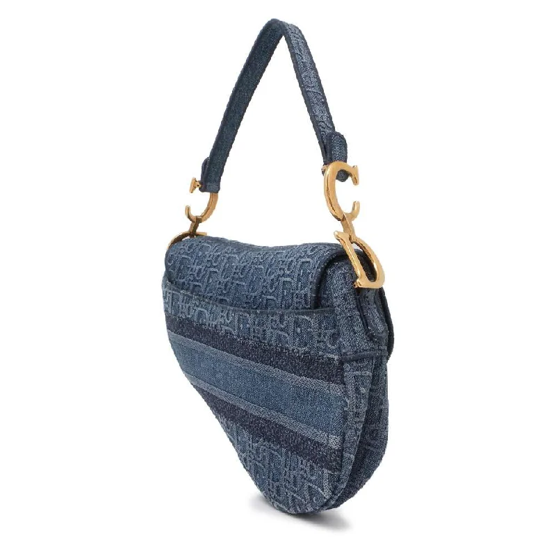 Chanel bags with iconic gold chainsChristian Dior handbags with a removable shoulder strap for versatilityDior Oblique Saddlebag Blue Denim