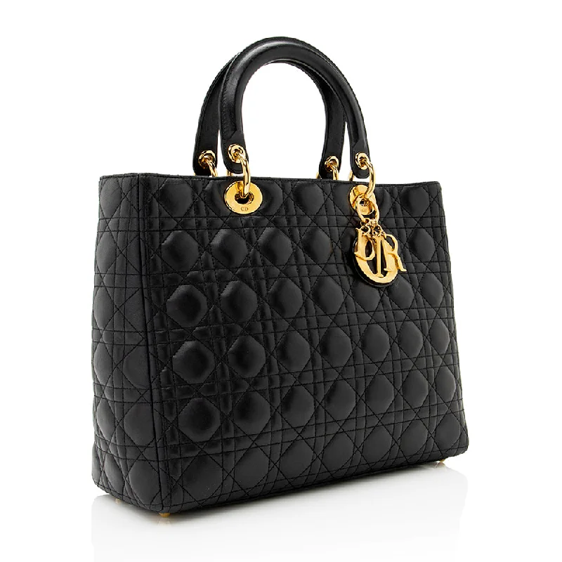 Chanel Quilted Leather Shoulder Bag for FashionistasChristian Dior tote bags with a printed Dior logo on the frontDior Lambskin Lady Dior Large Tote (20974)