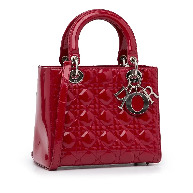 Chanel bags with exclusive seasonal designs and materialsChristian Dior bags with a side - pocket for holding a water bottleDior Medium Patent Cannage Lady Dior (FO9dV4)