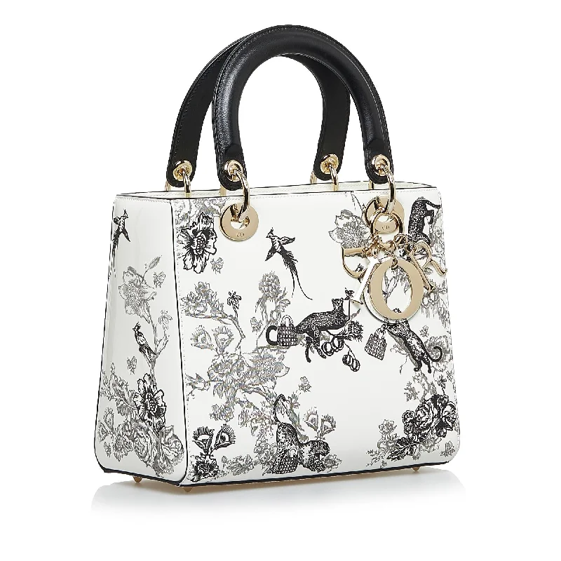 Chanel All - Match Handbag for Versatile StylingChristian Dior handbags with a snap - button closure and a decorative buckleDior Medium Patent Toile de Jouy Lady Dior (yRdCAm)