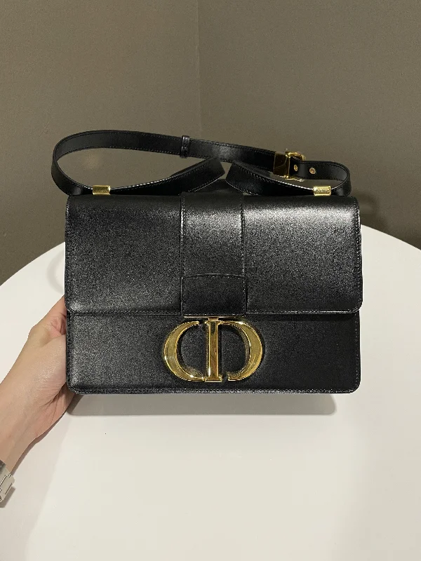 Chanel bags with modern touchesChristian Dior handbags with a snap - button closure and a decorative buckleDior Montaigne 30 Black Calfskin