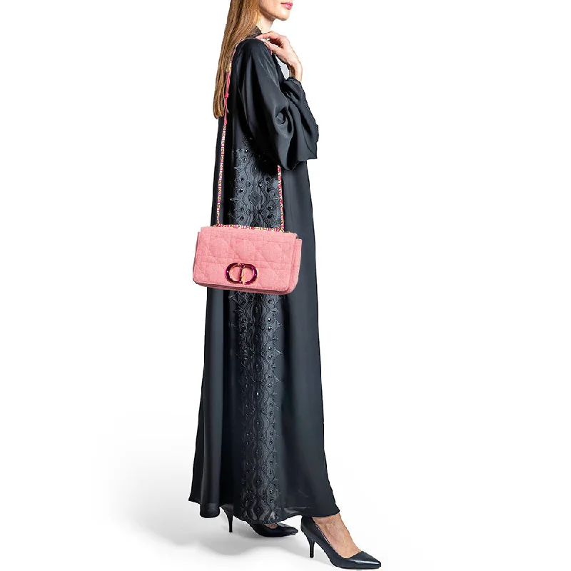 Chanel All - Match Handbag for Versatile StylingChristian Dior bags with a side - pocket for holding a water bottleDIOR Pink Cannage Denim Medium Caro Shoulder Bag