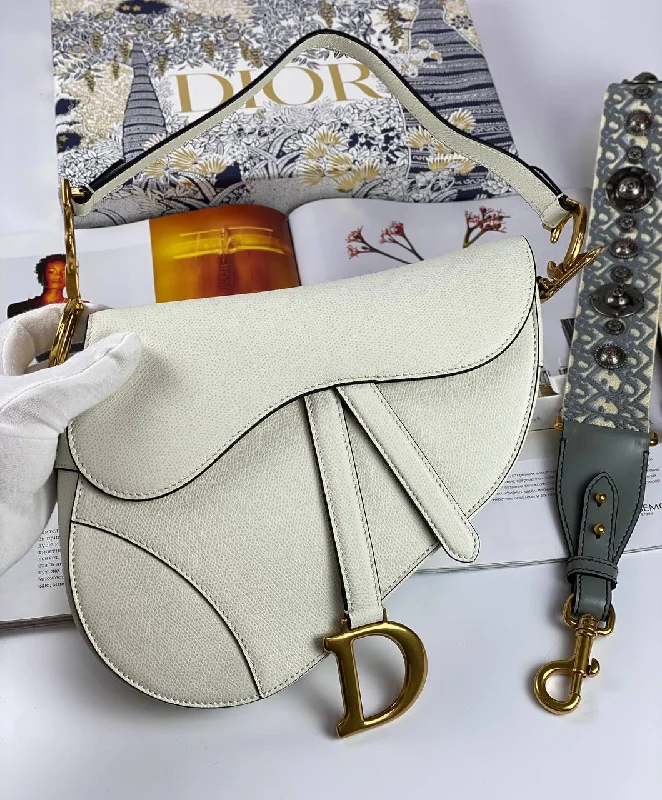 Chanel bags sale 2025Christian Dior Saddle bags with a distressed leather finishDior SADDLE Bag white