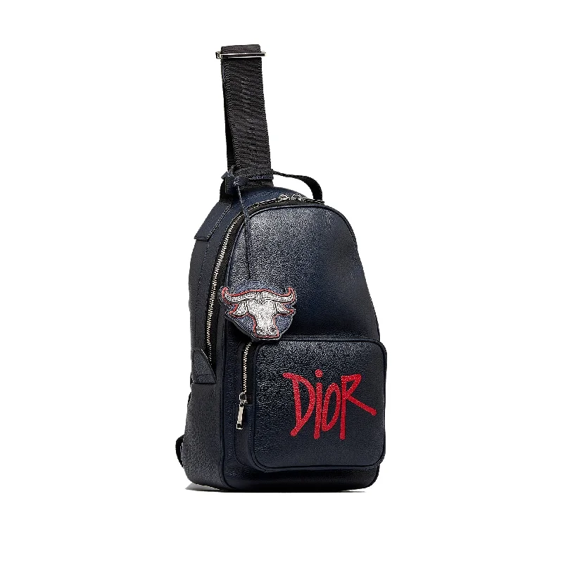 Chanel bags with leather and tweed combinationsChristian Dior handbags with a back - pocket for quick storageDIOR x Shawn Stussy Year of the Ox Sling Backpack