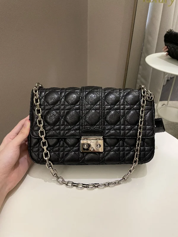 Chanel bags for women with minimalist styleLuxury Christian Dior crossbody bags with a chain - link strapDior Miss Dior Cannage Shoulder Bag Black Lambskin